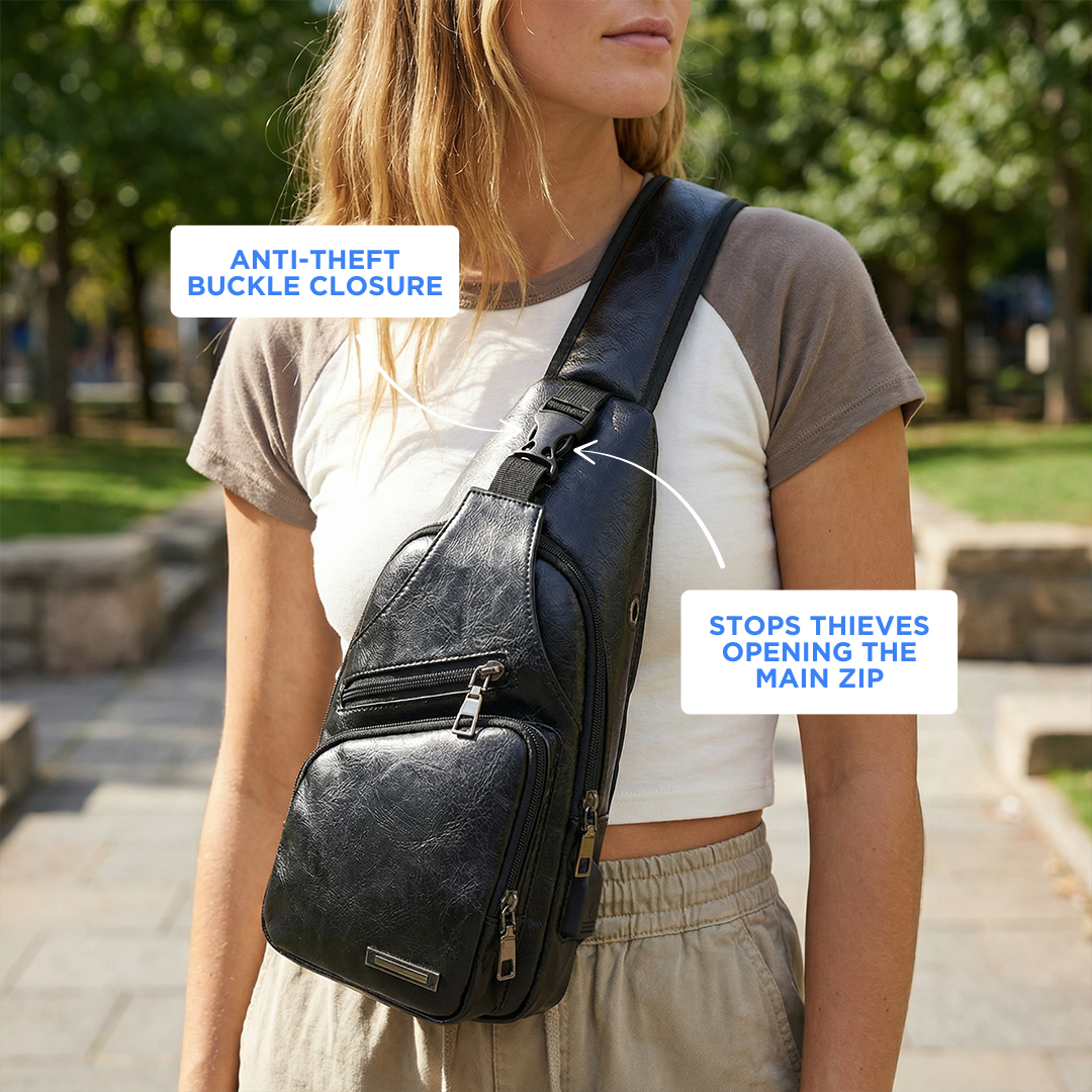 anti theft crossbody travel bag Classy Leather Anti-Theft Crossbody Bag – Travara Travel